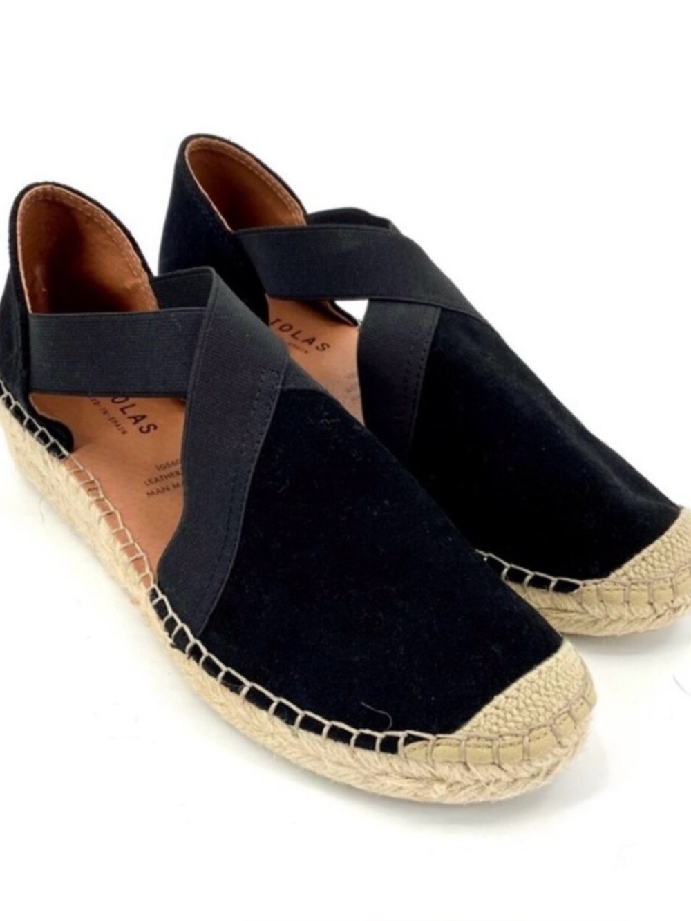 Fabiolas Black Suede Espadrille Flats - 37